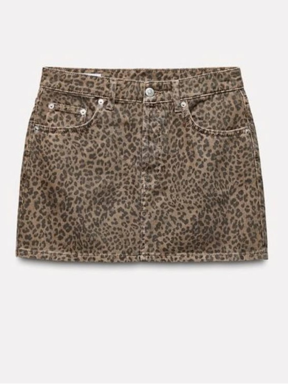 Zara leopard print mini denim skirt